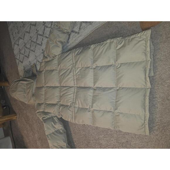 Vintage Field and Stream Women's Beige Long Puffer Coat with Hood - Picture 10 of 11